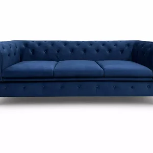 Darmowy zwrot (Wyprzedaż) Sofa Prima 3 osobowa, granatowy welur