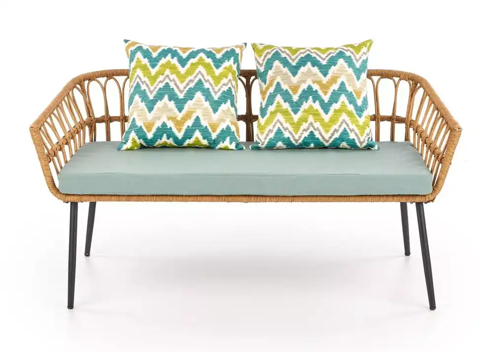 Darmowy zwrot Sofa ogrodowa Experien – elegancka, nowoczesna i wygodna sofa do ogrodu, tarasu i balkonu z syntetycznego rattanu