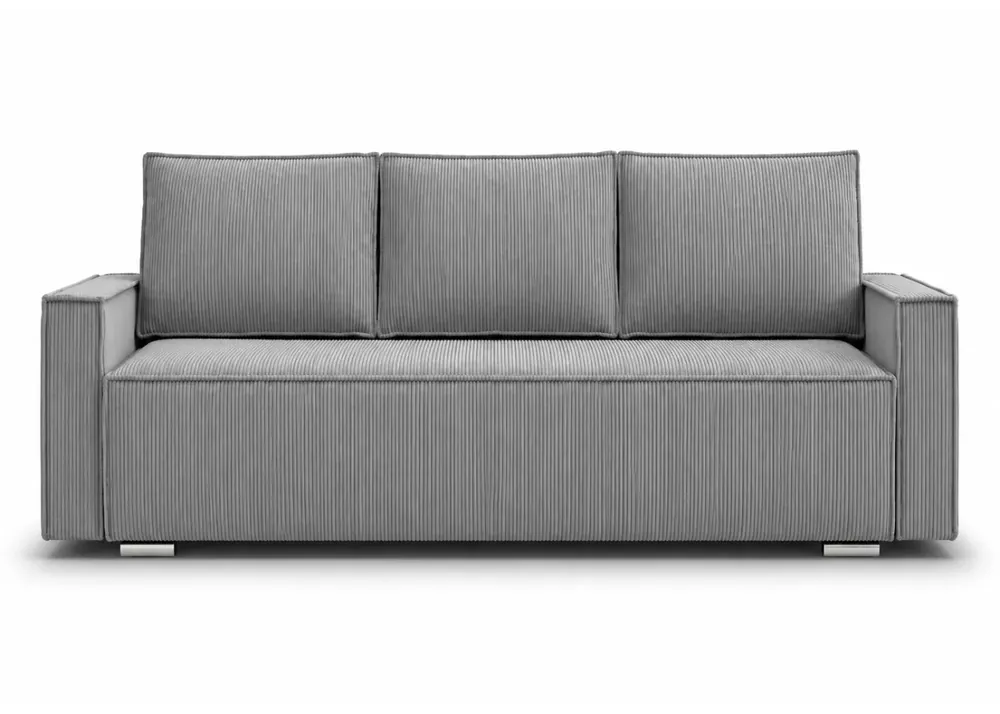 Oferta czasowa Kanapa Natan rozkładana z funkcją spania i pojemnikiem na pościel – nowoczesna sofa sztruksowa