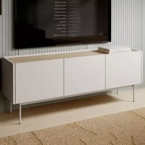 Zniżka Szafka RTV Lobster – nowoczesna szafka pod TV do salonu na metalowych nóżkach, minimalistyczny design